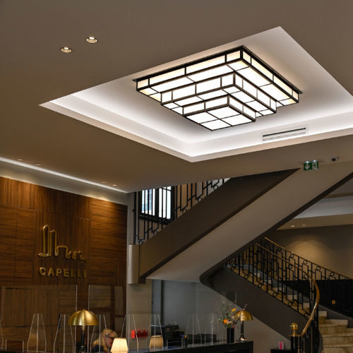 Plafon Art Déco - TESSERACT 1200 - raphael armand luminaires - geométrico / em aço laqueado / em PMMA