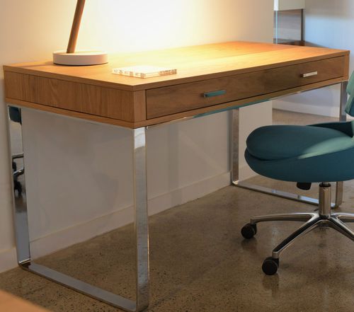 Mesa secretária contemporânea - YORK  - sohoConcept - em carvalho / em wengé / com base tipo trenó