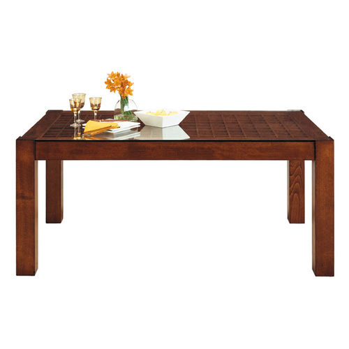 Mesa contemporânea - T-663 - ArtesMoble - em faia / em vidro / com base em faia