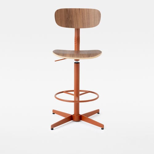 Banqueta contemporânea - TYPO - Mara - em madeira / com base metálica / em estrela de 4 pontas