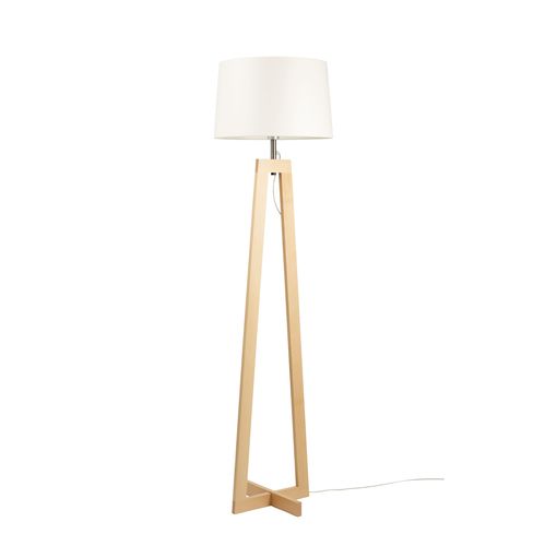 Luminária de piso - SACHA LS - Aluminor - em tecido / em madeira / de design escandinavo