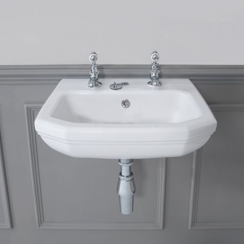 Lava-mãos suspenso - 240.09501 - Aqua Prestige - retangular / em porcelana