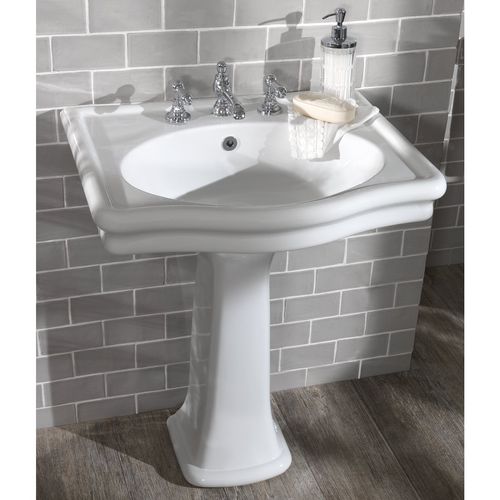 Cuba de instalação livre - LOXLEY - Aqua Prestige - em porcelana / retangular / 3 furos