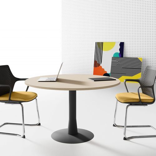 Mesa de reunião contemporânea - OXI - Las Mobili - em madeira / metálica / com base metálica