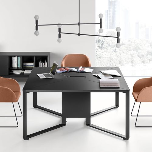 Mesa de reunião contemporânea - I-MEET - Las Mobili - em madeira / com base metálica / em forma de U