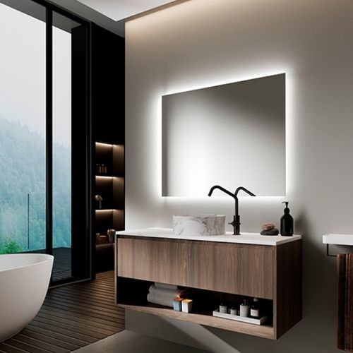 Gabinete de banheiro suspenso - 04 - Mi baño - em cerâmica / em pedra / contemporâneo