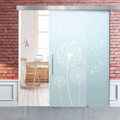 Porta interna - COMPACT : SV-X110 - SAHECO - em vidro / de correr / com vidro