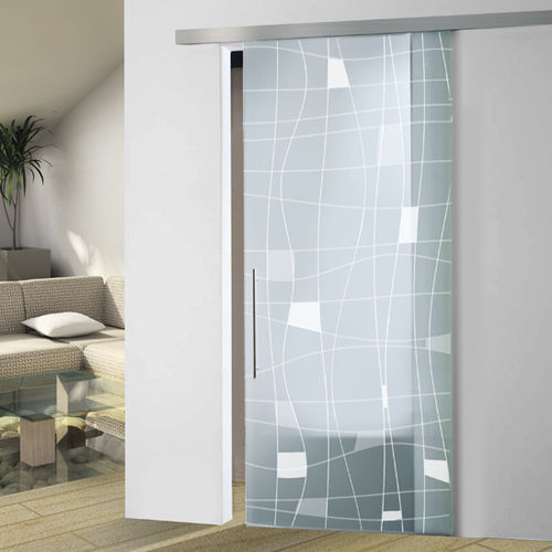 Porta interna - SV-SELFCLOSE X110 - SAHECO - em vidro / de correr / com vidro