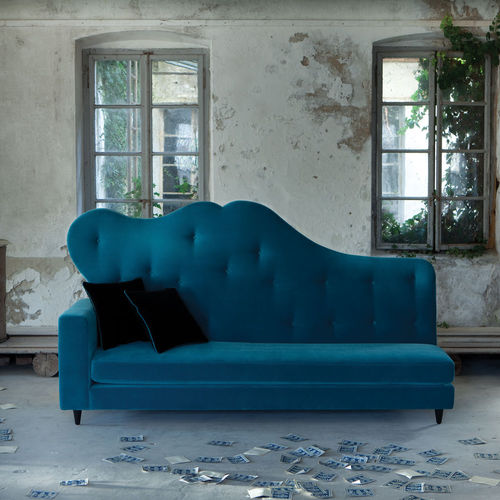 Sofá Chesterfield - SALON - L'abbate - em tecido / em couro / azul