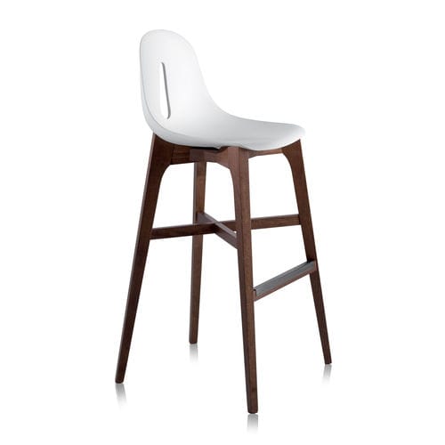 Cadeira alta contemporânea - GOTHAM W SG - CHAIRS & MORE - para ambiente interno / em poliuretano / com base em faia