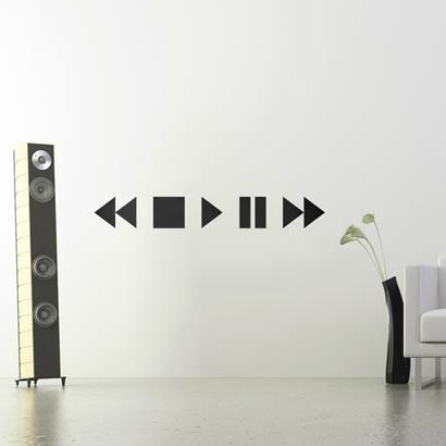 Adesivo decorativo vinílico - STOP PAUSE PLAY 	 - Paristic