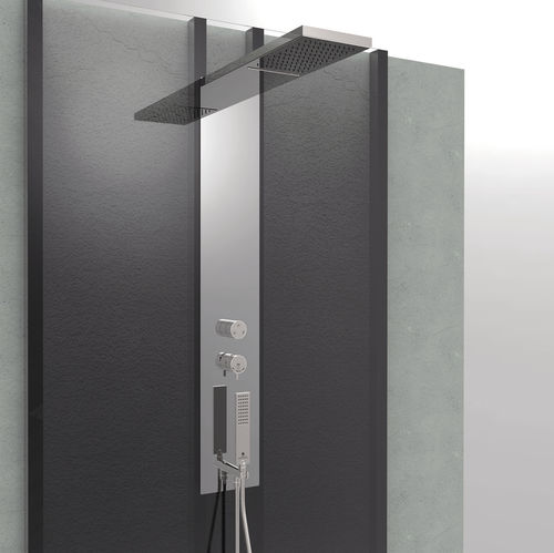 Coluna de banho termostática - L00928 - BOSSINI - em aço inoxidável / de parede / contemporânea