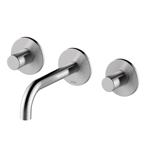 Misturador bicomando para lavatório - INZ210 + INZ209 - BOSSINI - de parede / de embutir / em aço inoxidável 316L