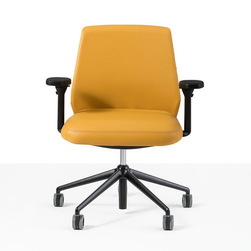 Cadeira de escritório contemporânea - BEETLE LOW - Moschella Sedute Srl - para ambiente interno / em couro / em nylon