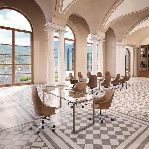 Cadeira executiva contemporânea - WINDSOR - Moschella Sedute Srl - em couro / em poliuretano / em aço