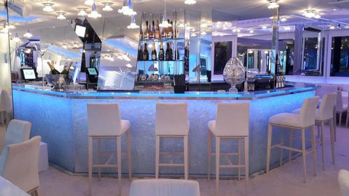 Balcão para bar - ThinkGlass - para cozinha / em vidro / reto