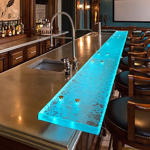 Balcão para bar - ThinkGlass - para cozinha / em vidro / reto