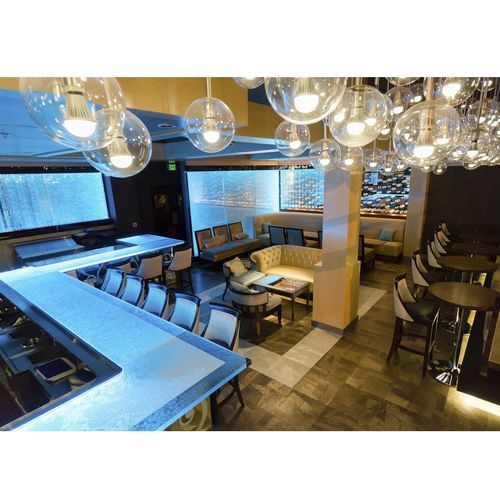 Balcão para bar - ThinkGlass - em vidro / em L / com iluminação