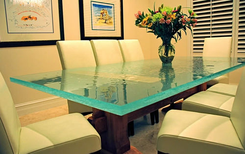 Mesa contemporânea - WARM & INVITING - ThinkGlass - em vidro / quadrada