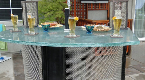 Balcão para cozinha - OUTDOOR BREWSKY - ThinkGlass - em vidro / curvo / para ambiente externo