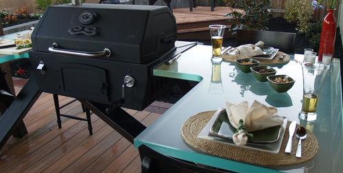 Cozinha para ambiente externo - HIBACHI AT HOME - ThinkGlass - contemporânea / em vidro / sem puxadores