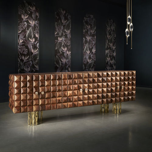 Buffet aparador com pés altos - IL PEZZO 10 - Il Pezzo Mancante - de design original / em madeira maciça / em nogueira americana