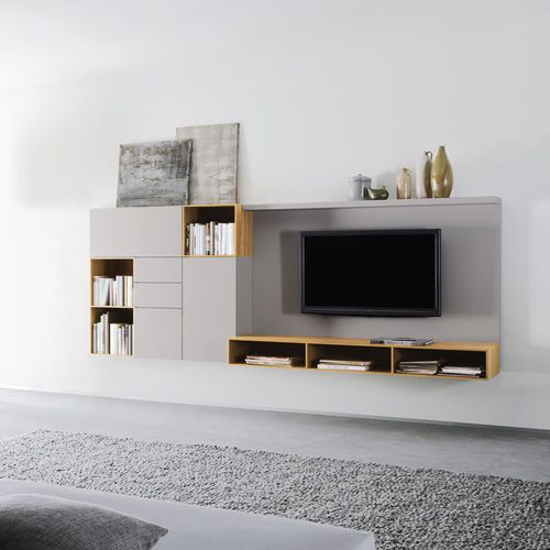 Móvel de parede contemporâneo para TV - CUBO 687  - Sudbrock - em madeira / em madeira laqueada