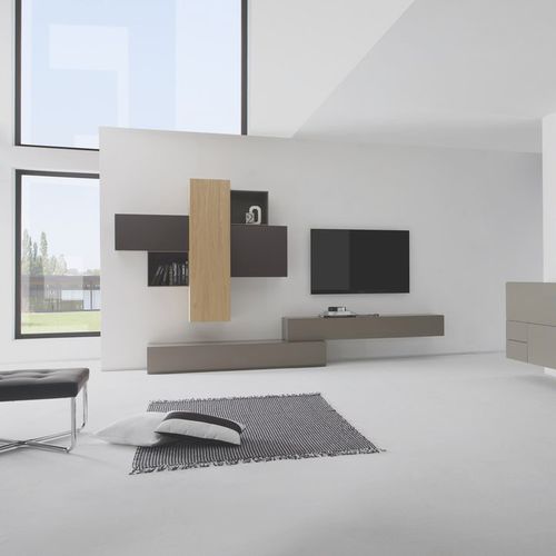 Móvel de parede contemporâneo para TV - CUBO 678  - Sudbrock - em madeira / em madeira laqueada