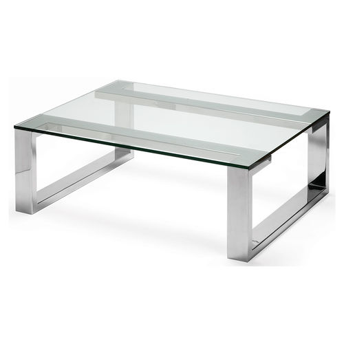 Mesa de centro contemporânea - ARISSA  - Decorus - em vidro / em aço inoxidável polido / retangular