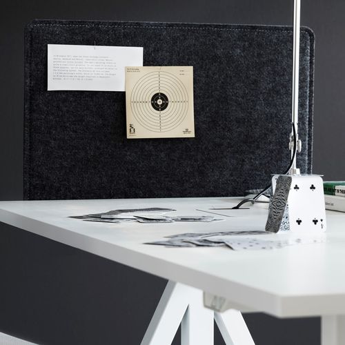 Separador de estações de trabalho de mesa - STRING FURNITURE - em tecido / em feltro / cinza