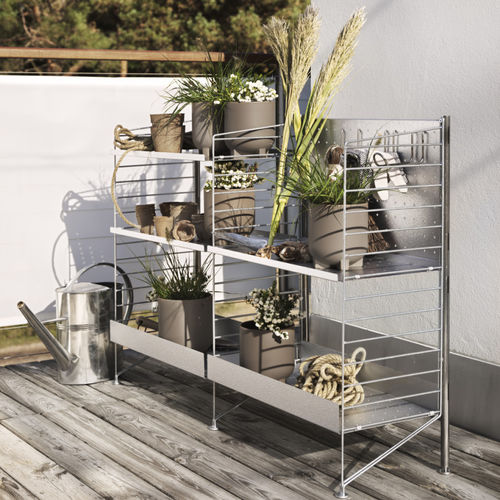 Estante contemporânea - STRING FURNITURE - em aço inoxidável / em aço galvanizado / para ambiente externo