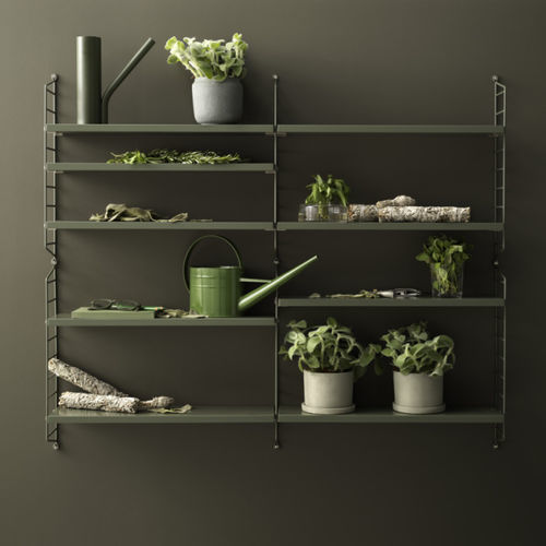 Estante de parede - STRING FURNITURE - contemporânea / em MDF laqueado / em aço termolacado