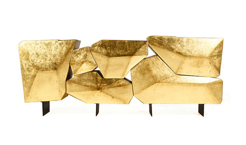 Buffet aparador de design original - STONE - Bat Eye - contemporâneo / em madeira / dourado