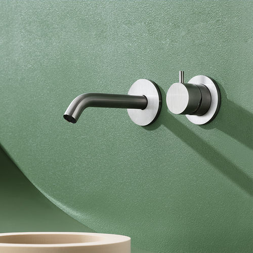 Misturador monocomando para lavatório - IVI 81816 - MINA Rubinetterie - de parede / em aço inoxidável / em inox escovado