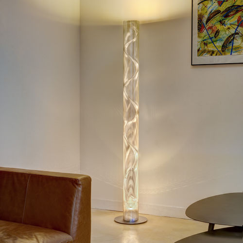 Coluna de luz contemporânea - TALL SPIRAL N°5 - Vidé Creation Paris - em aço inoxidável / de LED / para ambiente interno