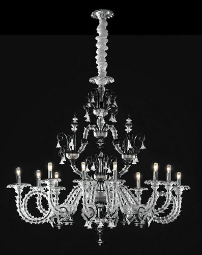 Lustre de estilo - KALEA - Carlesso - em cristal / em vidro soprado / para lâmpada incandescente