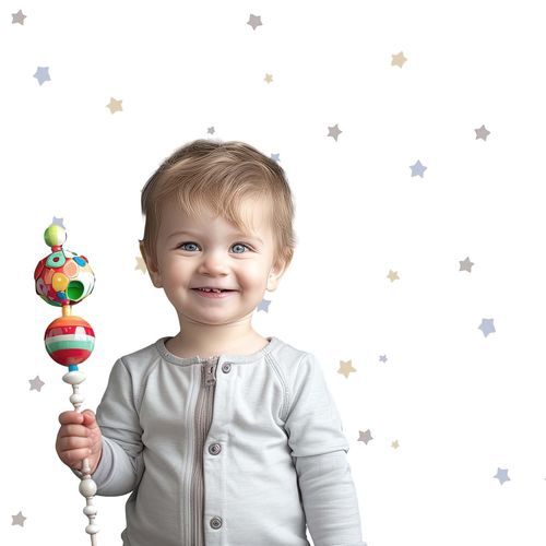 Papel de parede contemporâneo - MiniMe : STELLE - Parato - com padrão geométrico / motivo infantil / multicores