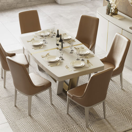 Mesa de jantar contemporânea - Kyara XLUX - Irmaos Pereira Pacheco, SA - em madeira / com base em madeira / com base metálica