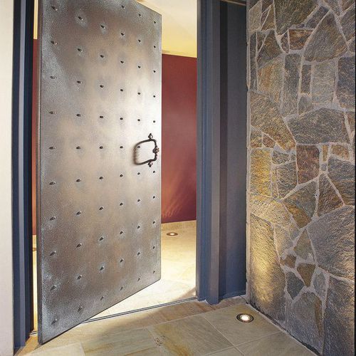 Calha de escoamento de fenda - BP series - Aquabocci - em PVC / grelha metálica / para porta
