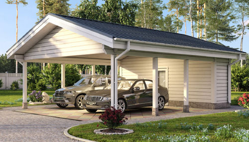 Cobertura para estacionamento de carros pré-fabricada - SKYLARK - Preloc oy Ltd - em madeira maciça