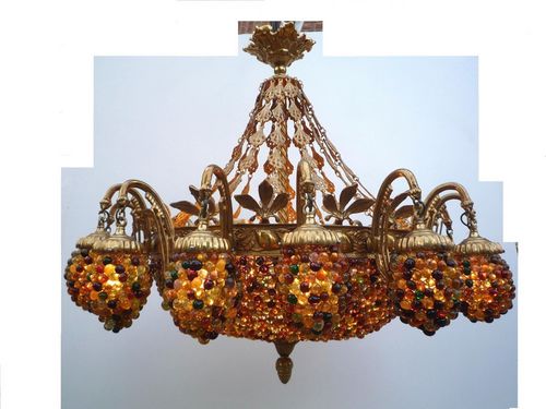 Lustre de estilo Baroco - LUTECIA 16 - TIEF - em vidro / em bronze / de OLED