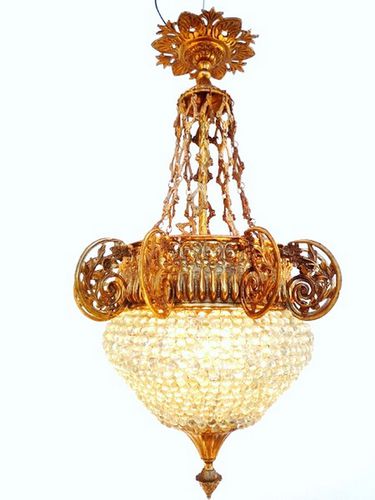 Lustre de estilo Baroco - BYZANCE - TIEF - em vidro / em bronze / de OLED
