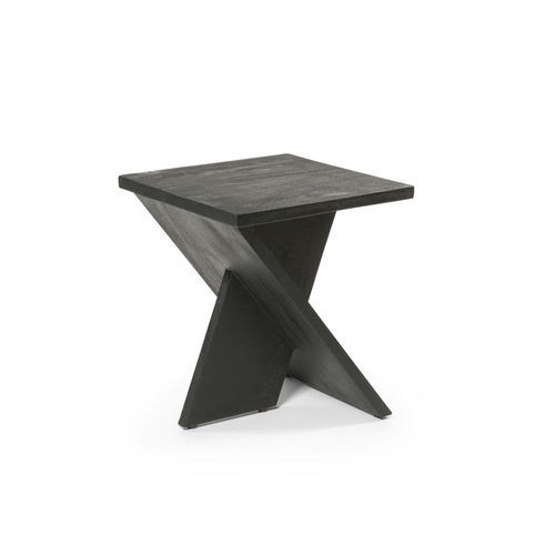 Mesa lateral contemporânea - X - DEKOCANDLE - em madeira / com base em madeira / quadrada
