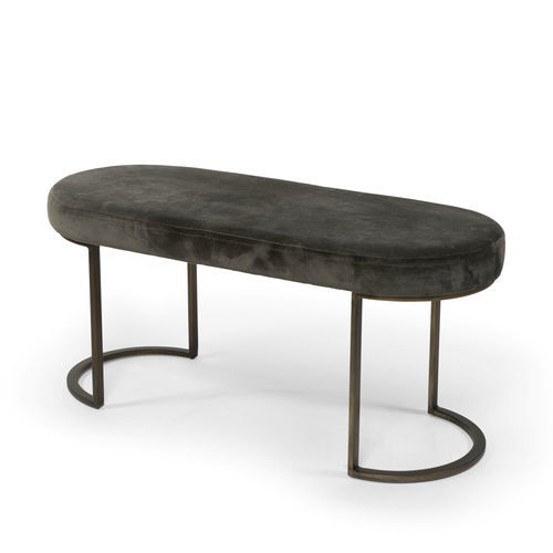 Banco estofado contemporâneo - TH1201DG - DEKOCANDLE - em tecido / com base metálica / cinza