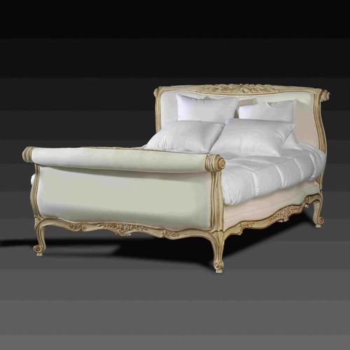 Cama de casal - MLT 04 - MASSANT - de estilo Luís XV / estofada / com cabeceira
