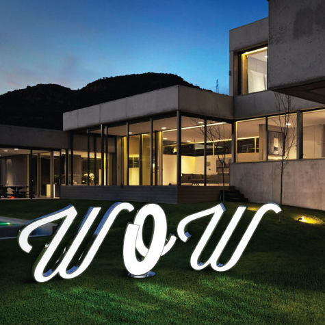 Luminária de piso - LETTER W - DelightFULL - em aço inoxidável / em acrílico / de design original