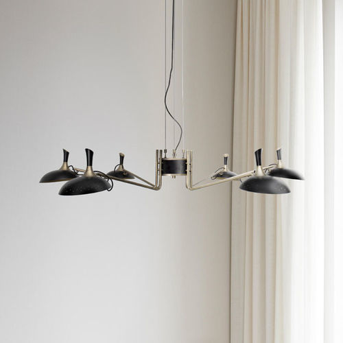 Lustre contemporâneo - ABBEY - DelightFULL - em latão / em alumínio / para 6 lâmpadas