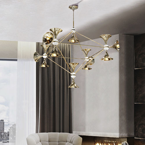 Pendente - BOTTI DIAMOND - DelightFULL - em latão banhado a ouro / de design original / Wire