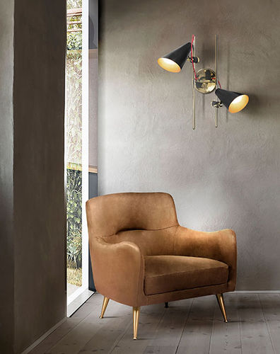 Arandela contemporânea - EVANS - DelightFULL - para ambiente interno / em alumínio / em latão