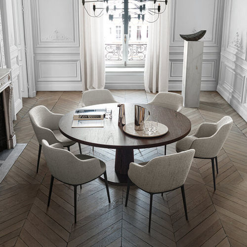 Mesa de lanchonete contemporânea - CONVIVIO - MAXALTO - em madeira maciça / com folheado de madeira / com base em madeira maciça